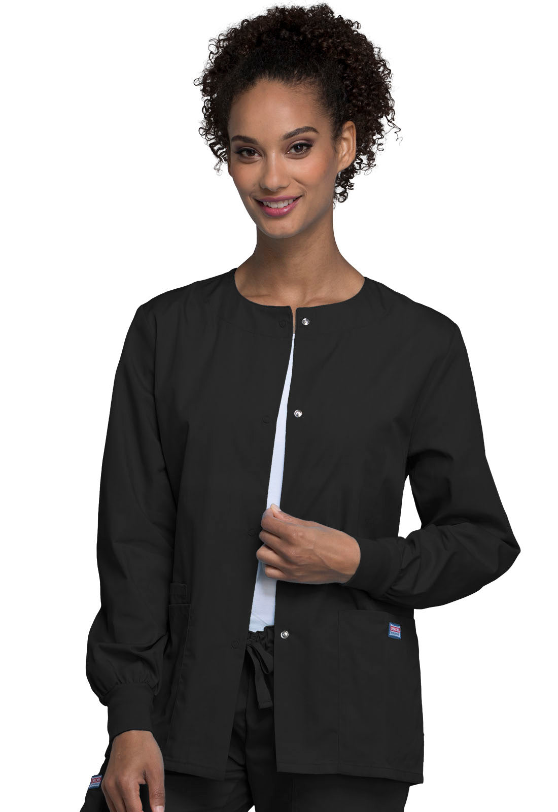 Snap Front Warm-Up Jacket in Black WW Originals