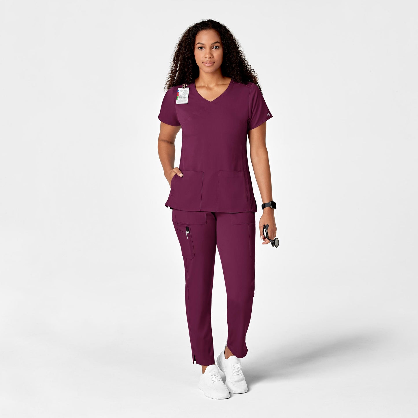 Pantalón de trabajo tipo cargo con pierna ajustada para mujer