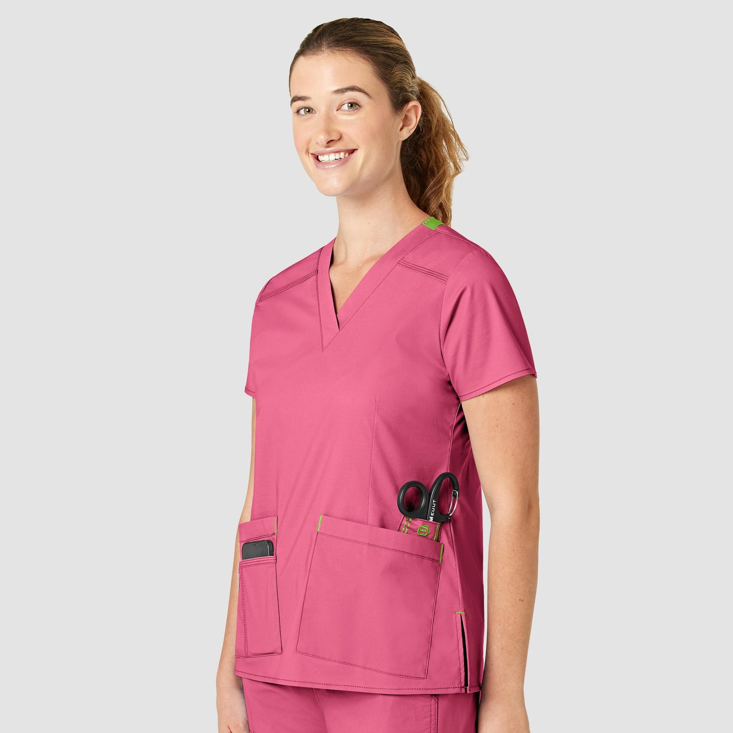 Blusa médica con cuello en V Verity para mujer