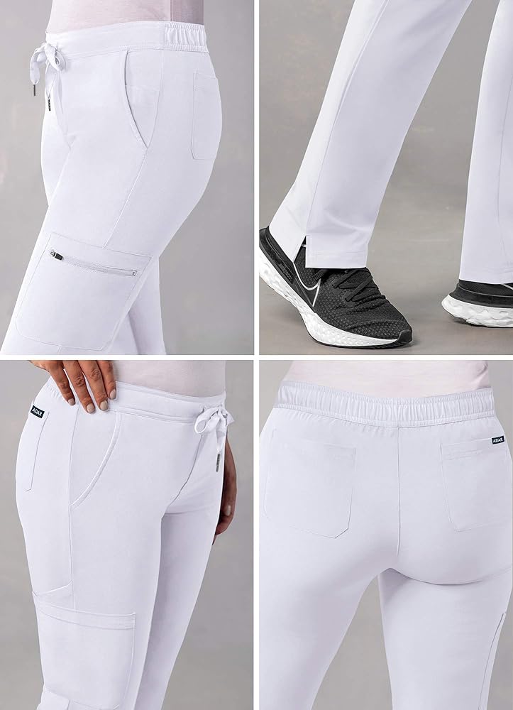 Pantalones médicos Adar Addition para mujer: pantalones médicos ajustados con cordón y cargo