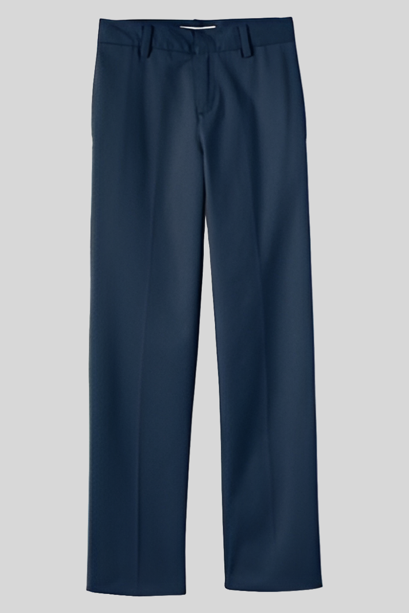 Pantalones de uniforme escolar con parte delantera plana en azul marino y caqui (unisex)