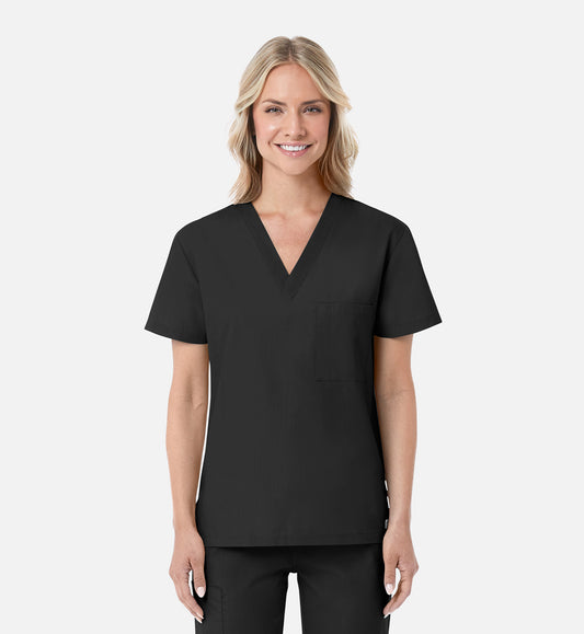 Maevn Unisex V-Neck Scrub Top – Red Panda