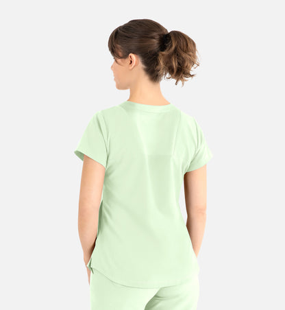 MAEVN MOMENTUM WOMEN'S TUCKABLE ROUND NECK TOP in HONEY DEW