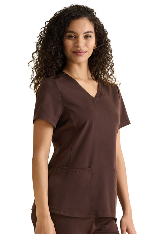 Blusa Monica de Healing Hands Works en color chocolate oscuro