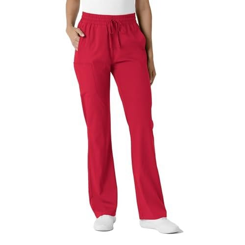 Wink Boundless Scrubs for Women, Bootcut Scrub Pant - Red, S