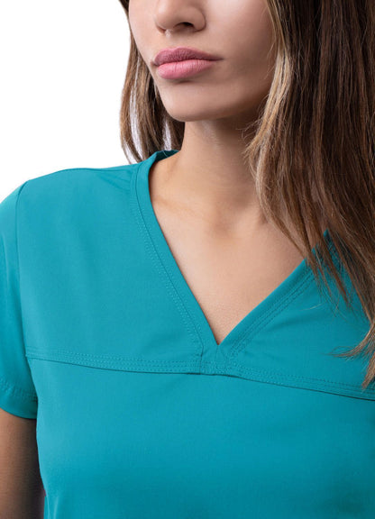 Blusa médica con escote en V y escote en forma de corazón para mujer de Adar, colección Pro, estilo: P4210