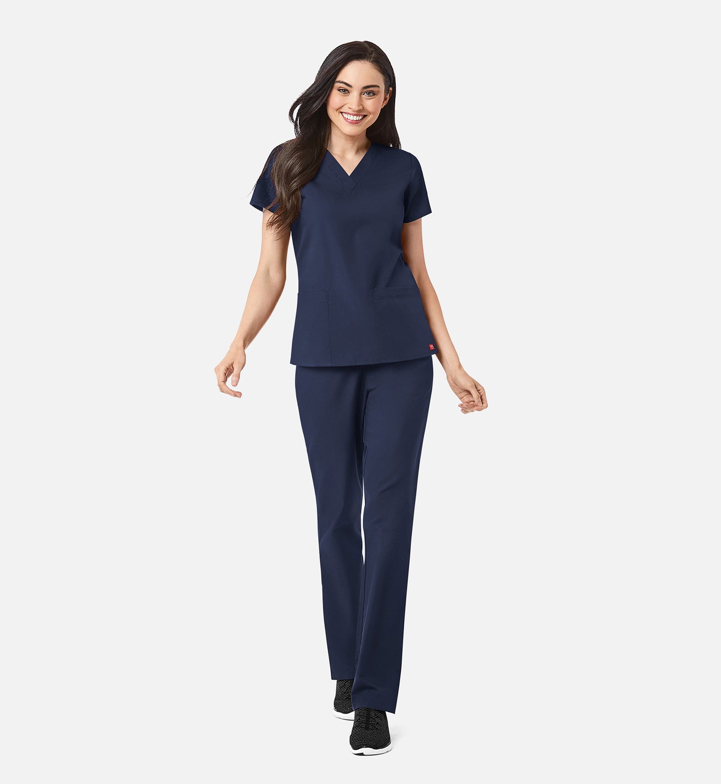 Maevn Women V-Neck Scrub Top – Red Panda
