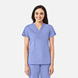 Maevn Women V-Neck Scrub Top – Red Panda